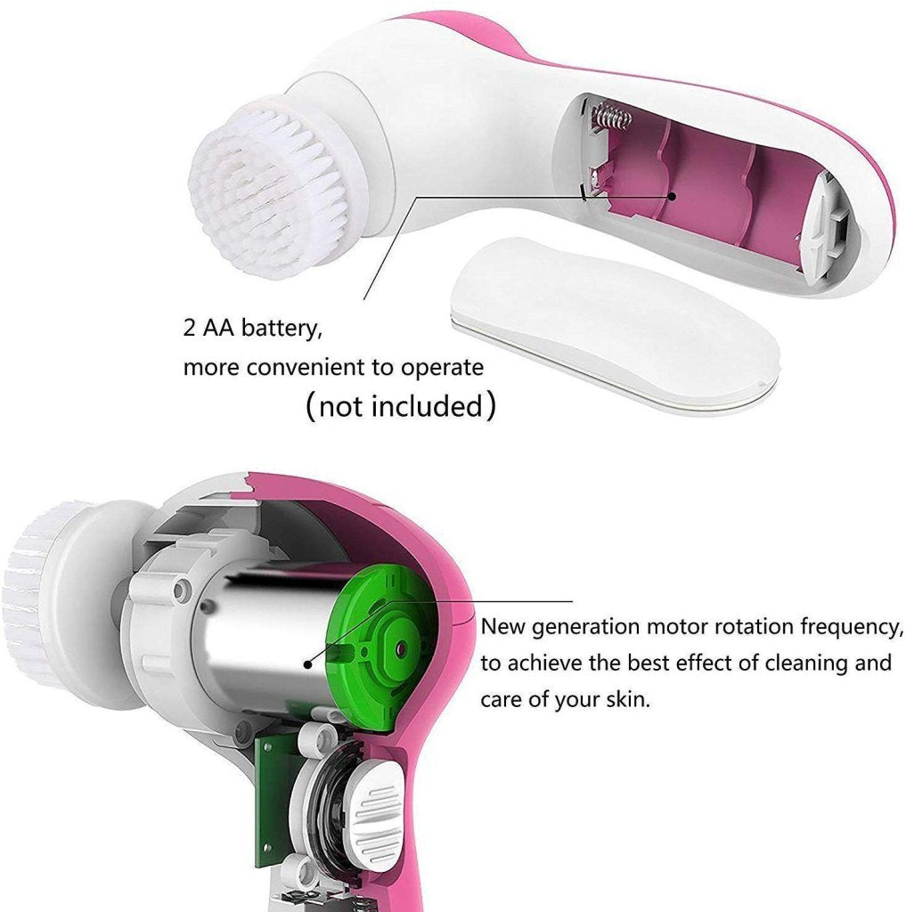 5 in 1 Face Massager for Women – Electric Facial Cleanser & Glow Booster