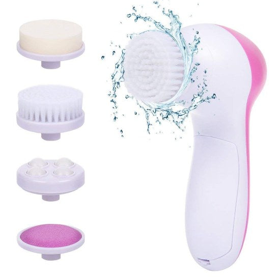 5 in 1 Face Massager for Women – Electric Facial Cleanser & Glow Booster