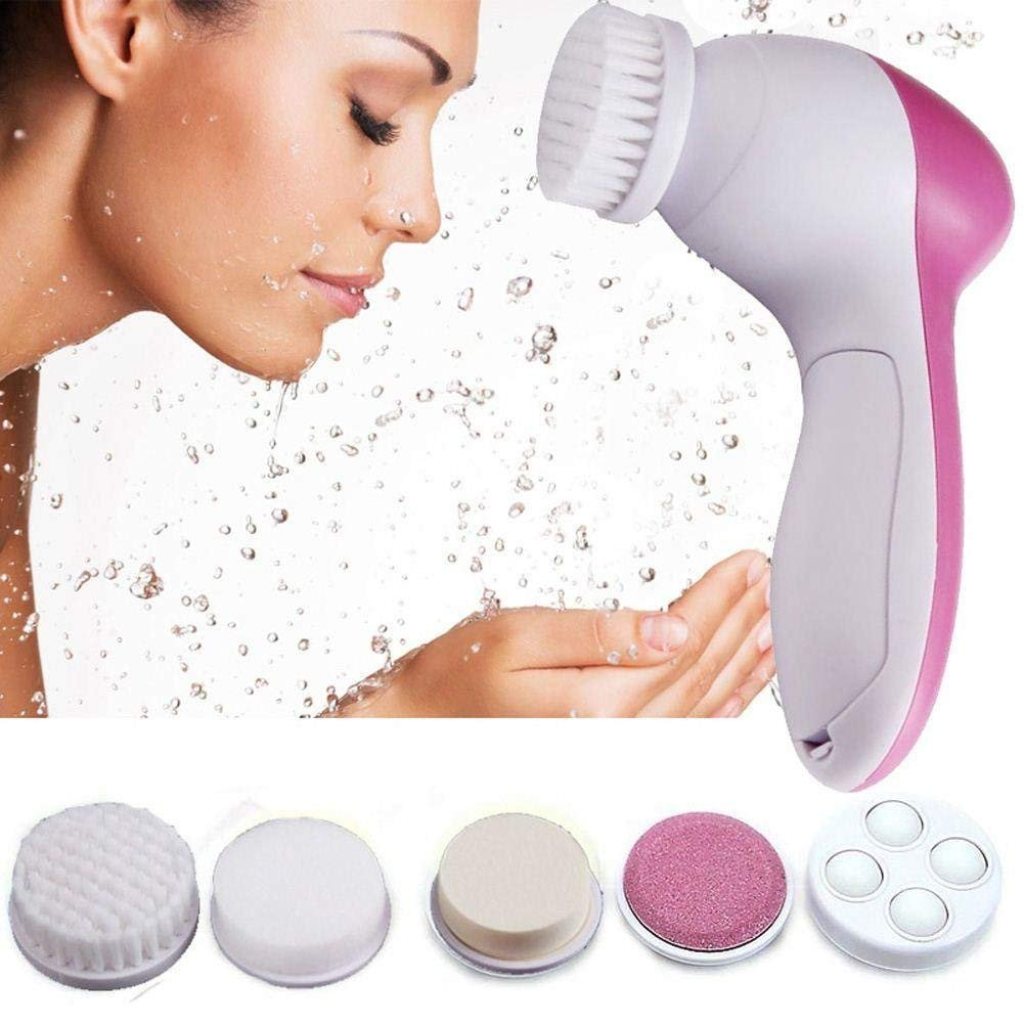 5 in 1 Face Massager for Women – Electric Facial Cleanser & Glow Booster