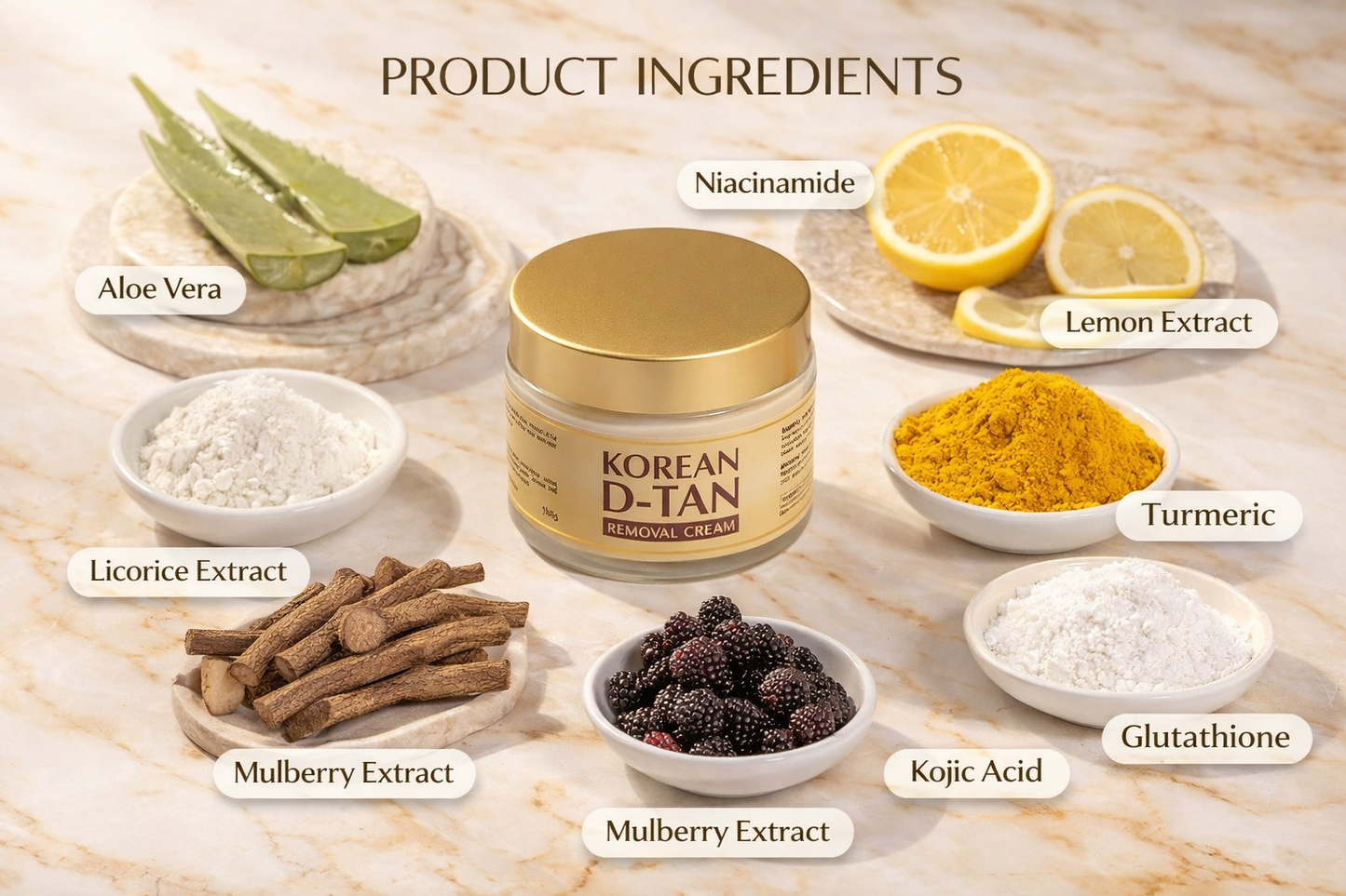 Korean D-Tan Removal Face Cream | Brightening & Glow Boost