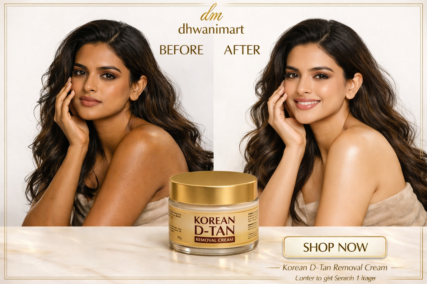 Korean D-Tan Removal Face Cream | Brightening & Glow Boost