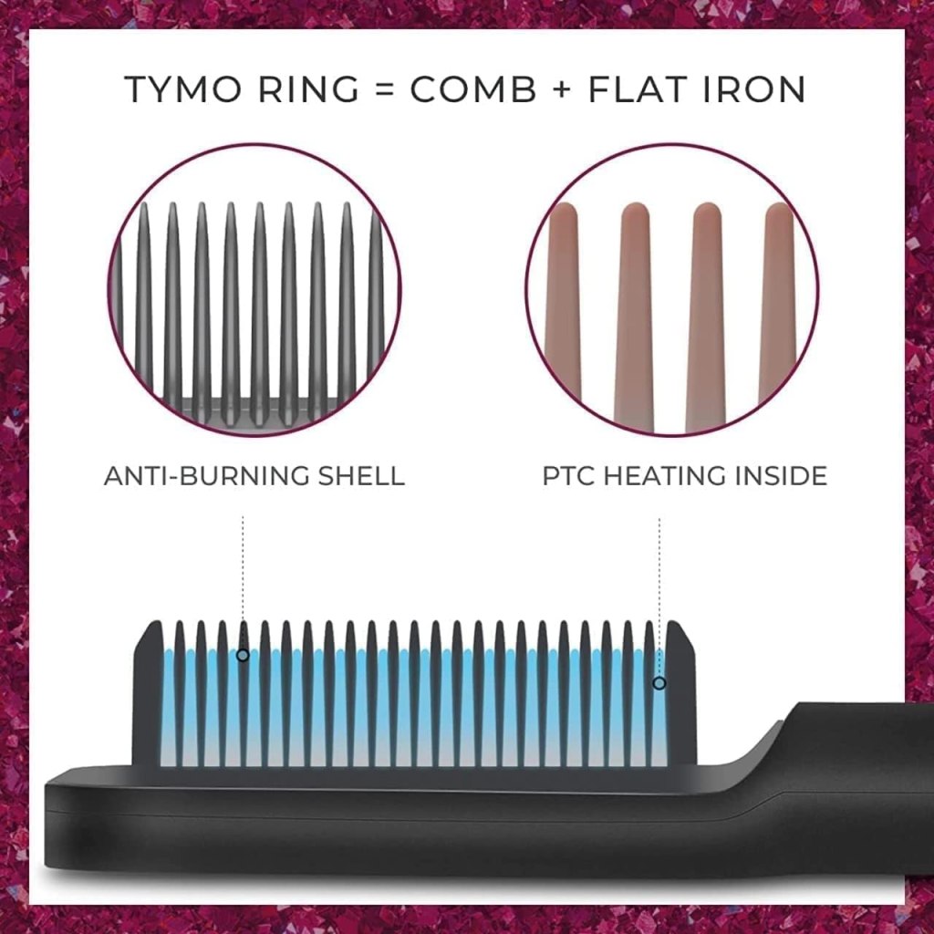 Professional Hair Straightener Brush — 20 Sec Fast Heat, Anti-Scald, Travel Ready