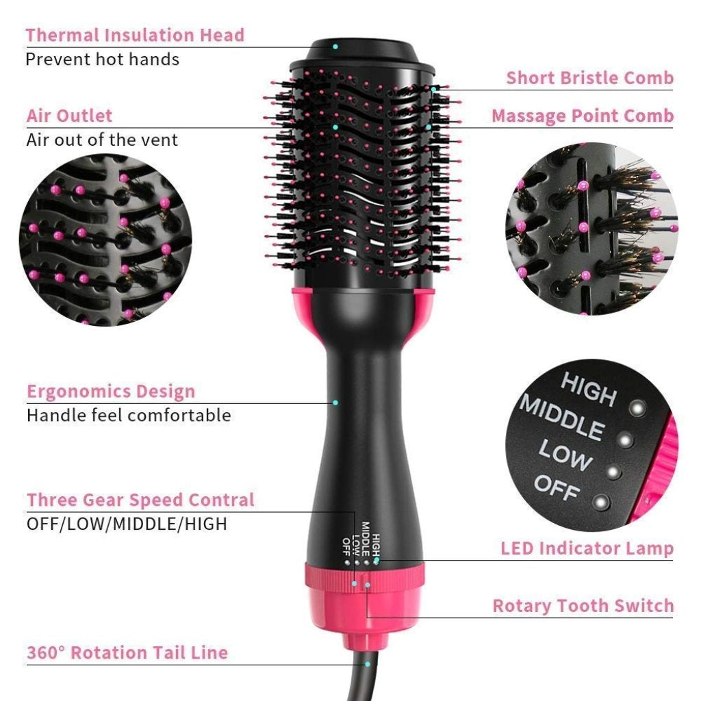 One Step Hair Dryer Brush - 2-in-1 Styling Tool for Women